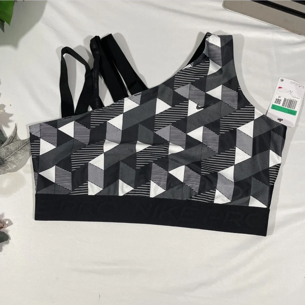NWT Nike [ XL ] Serena Design‎ Crew Tennis Top in Black White Multi - Picture 4 of 12